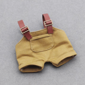 Brown Overalls  for 17cm Labubu Doll Clothes Set